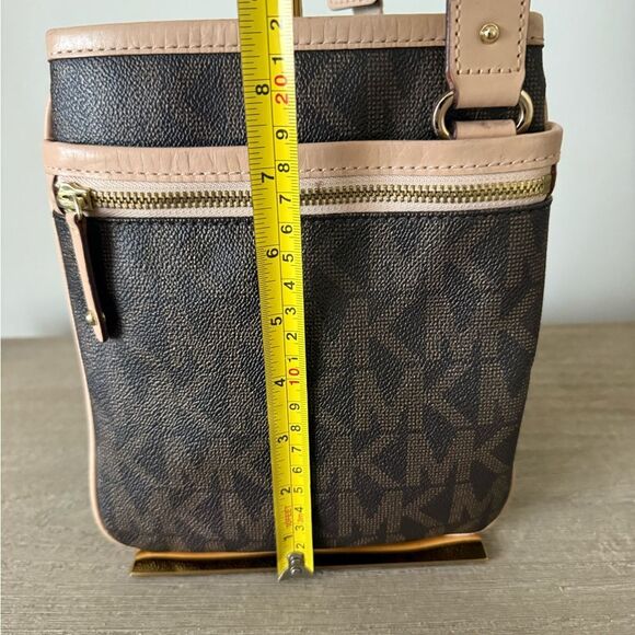Michael Kors Crossbody Small Travel Bag in Brown and Tan Classic Logo - Picture 6 of 12